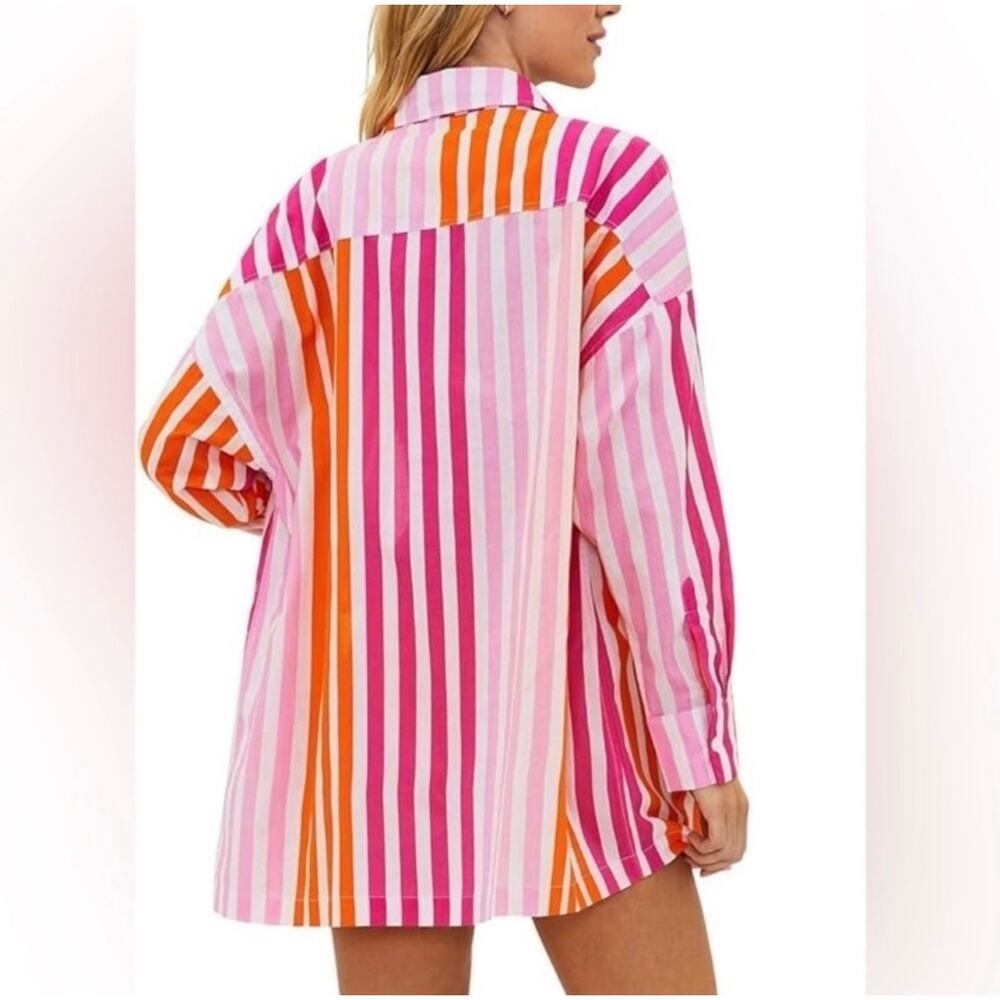 Beach Riot Alexa Top in Sunset Stripes, Orange/Pink, Size S/M - Picture 3 of 5